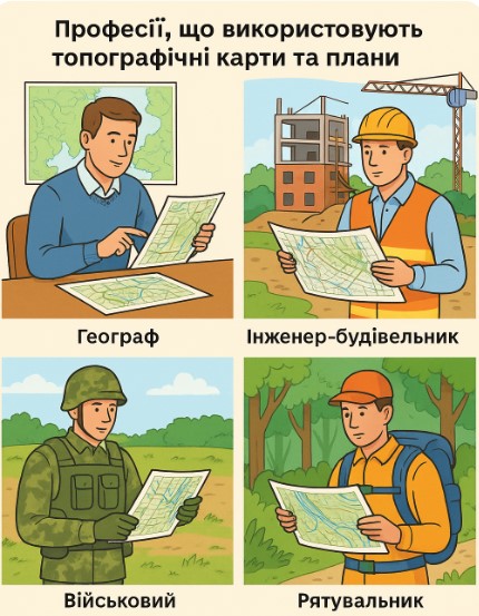 Професії з потребами використання топографічних карт